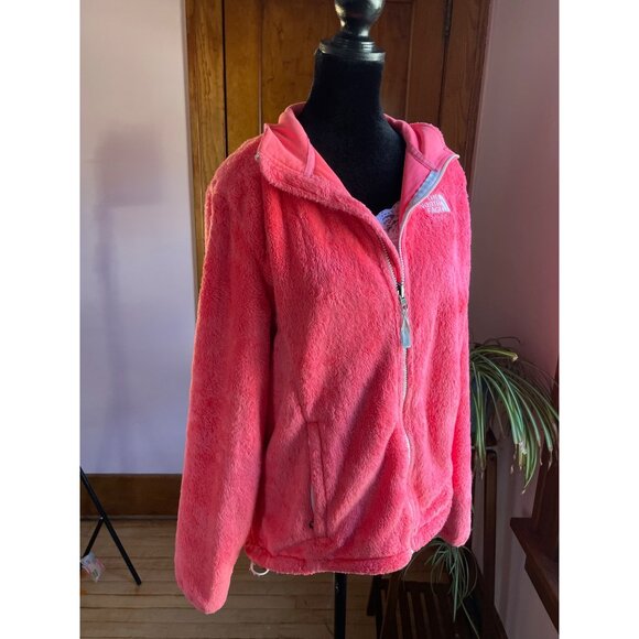 The North Face Pink Fuzzy Soft Fleece Osito Jacket L Cozy Soft Coquette Gorpcore - Picture 1 of 11